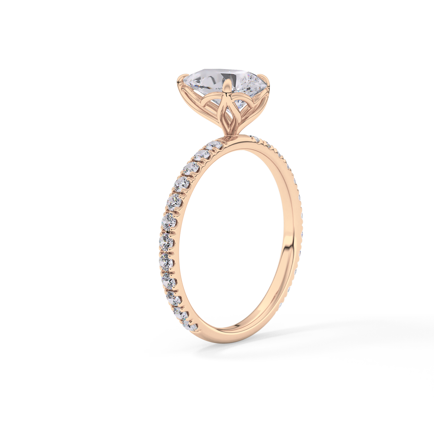 Pear Pave Lab Grown Diamond Engagement Ring