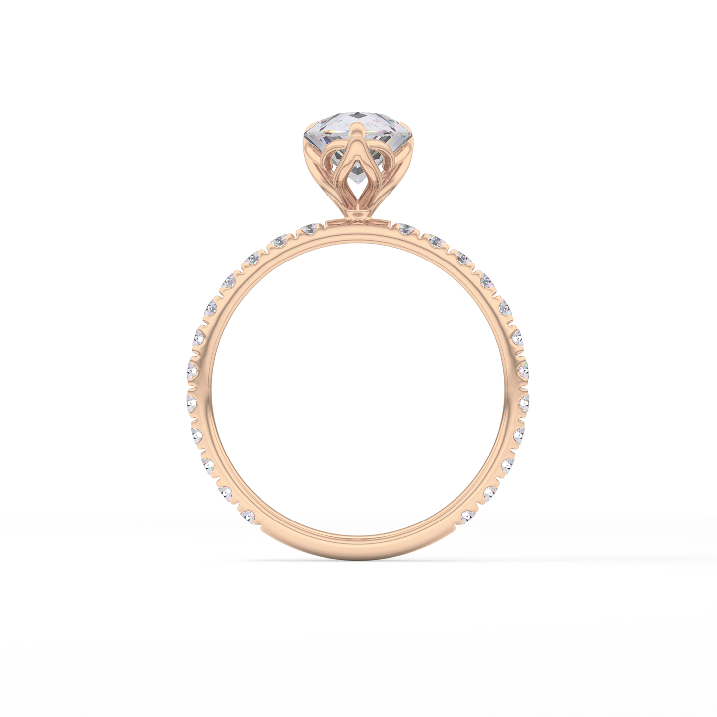 Pear Pave Lab Grown Diamond Engagement Ring