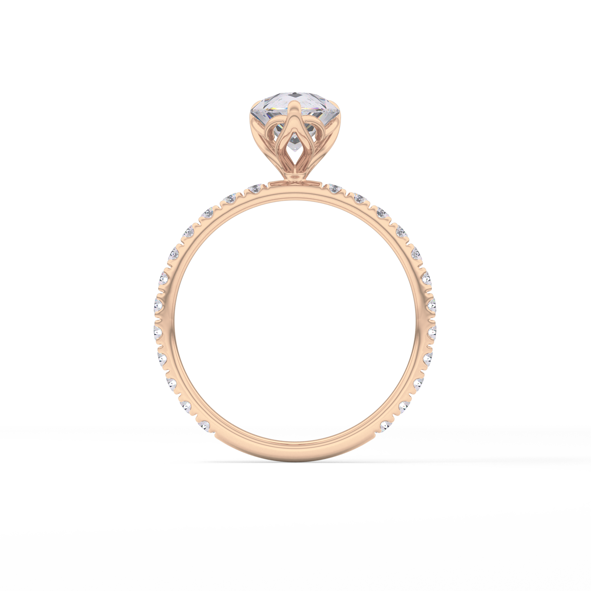 Pear Pave Lab Grown Diamond Engagement Ring