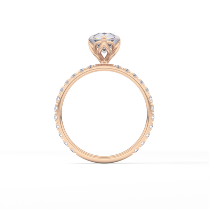 Pear Pave Lab Grown Diamond Engagement Ring