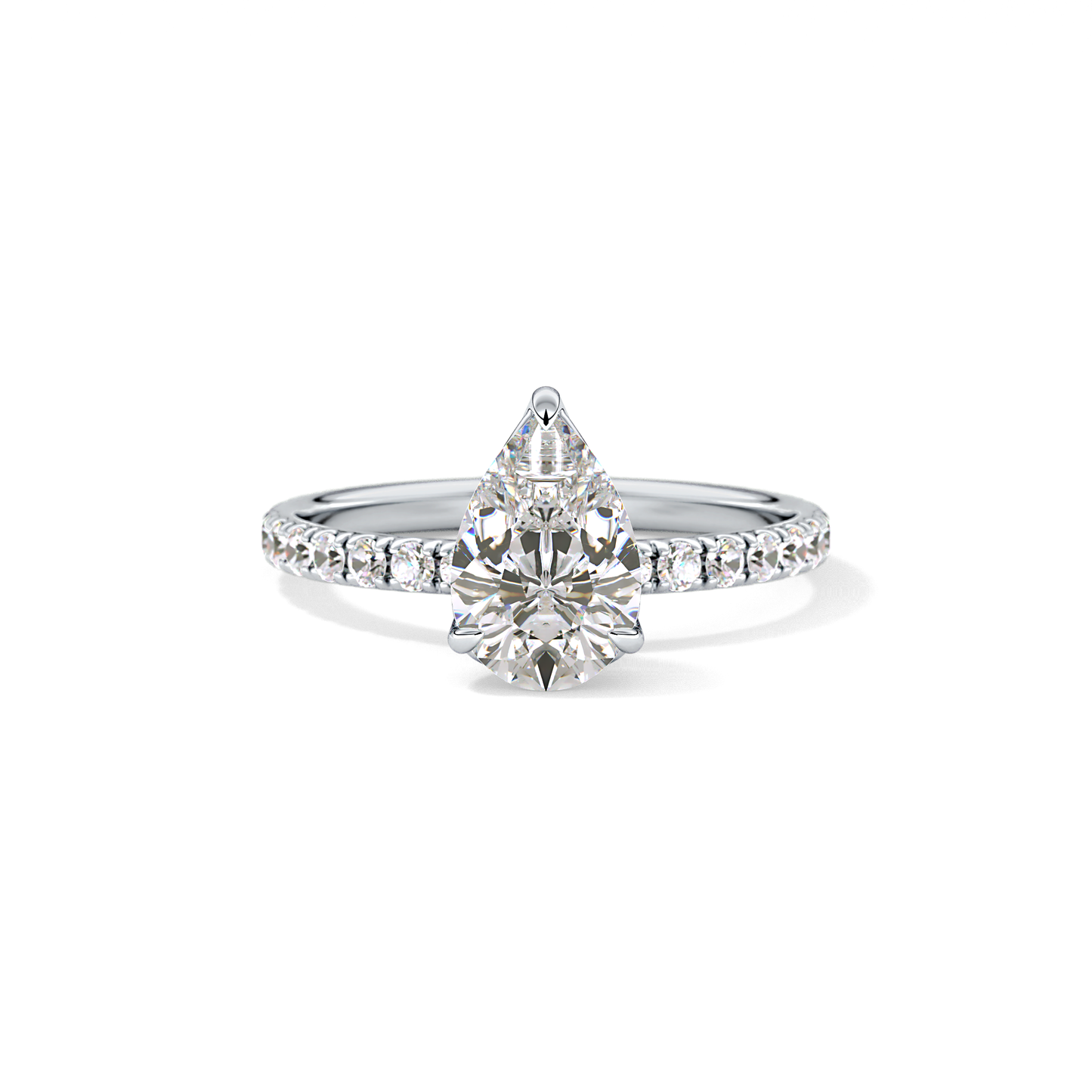 Pear Pave Lab Grown Diamond Engagement Ring