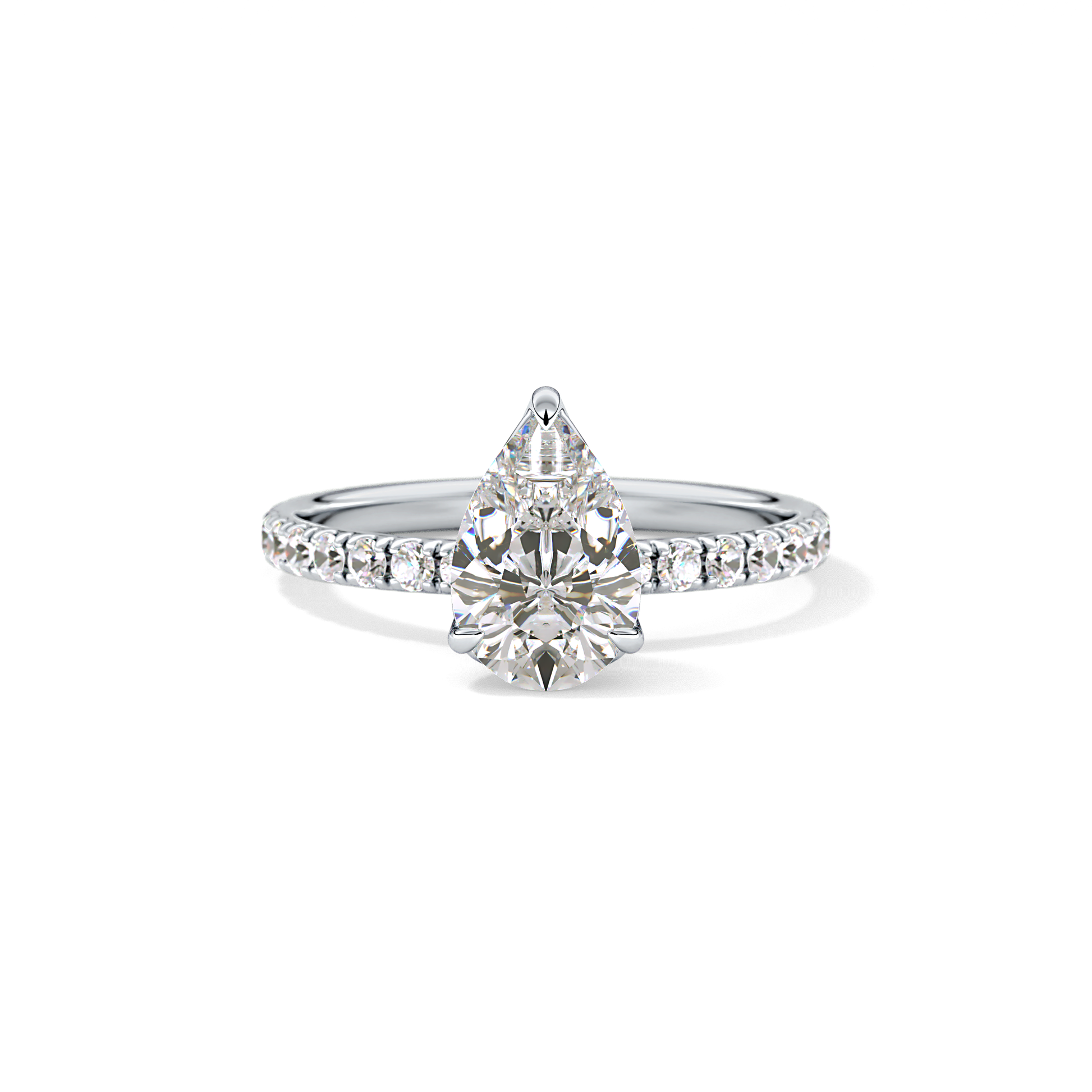 Pear Pave Lab Grown Diamond Engagement Ring