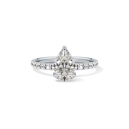 Pear Pave Lab Grown Diamond Engagement Ring