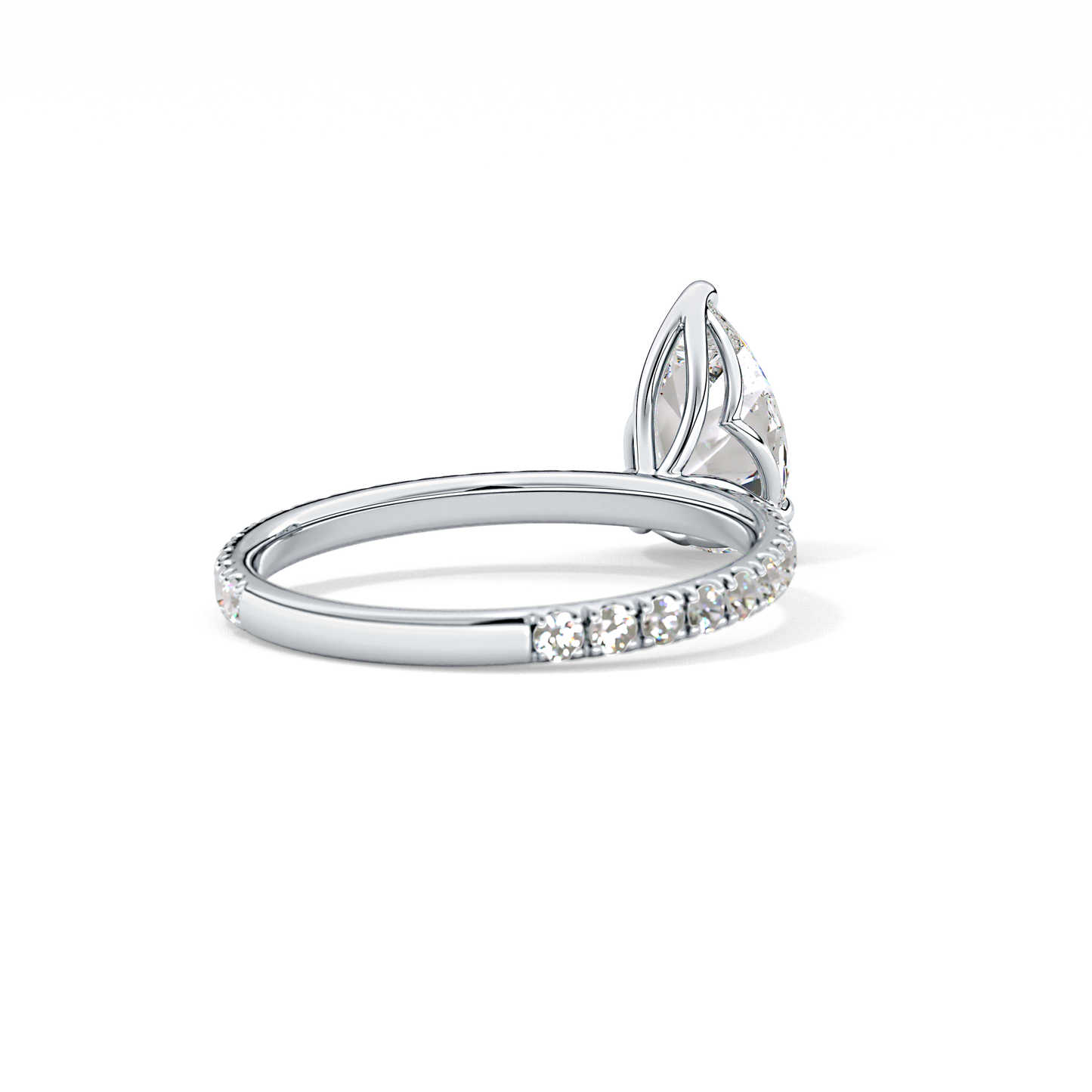 Pear Pave Lab Grown Diamond Engagement Ring