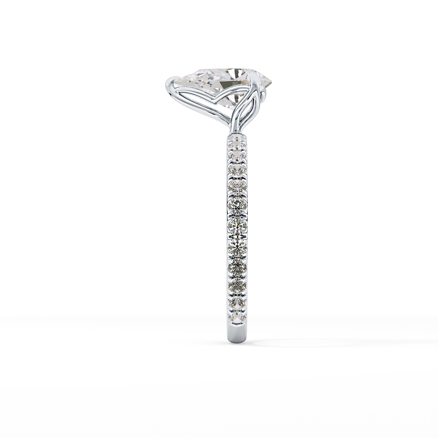 Pear Pave Lab Grown Diamond Engagement Ring
