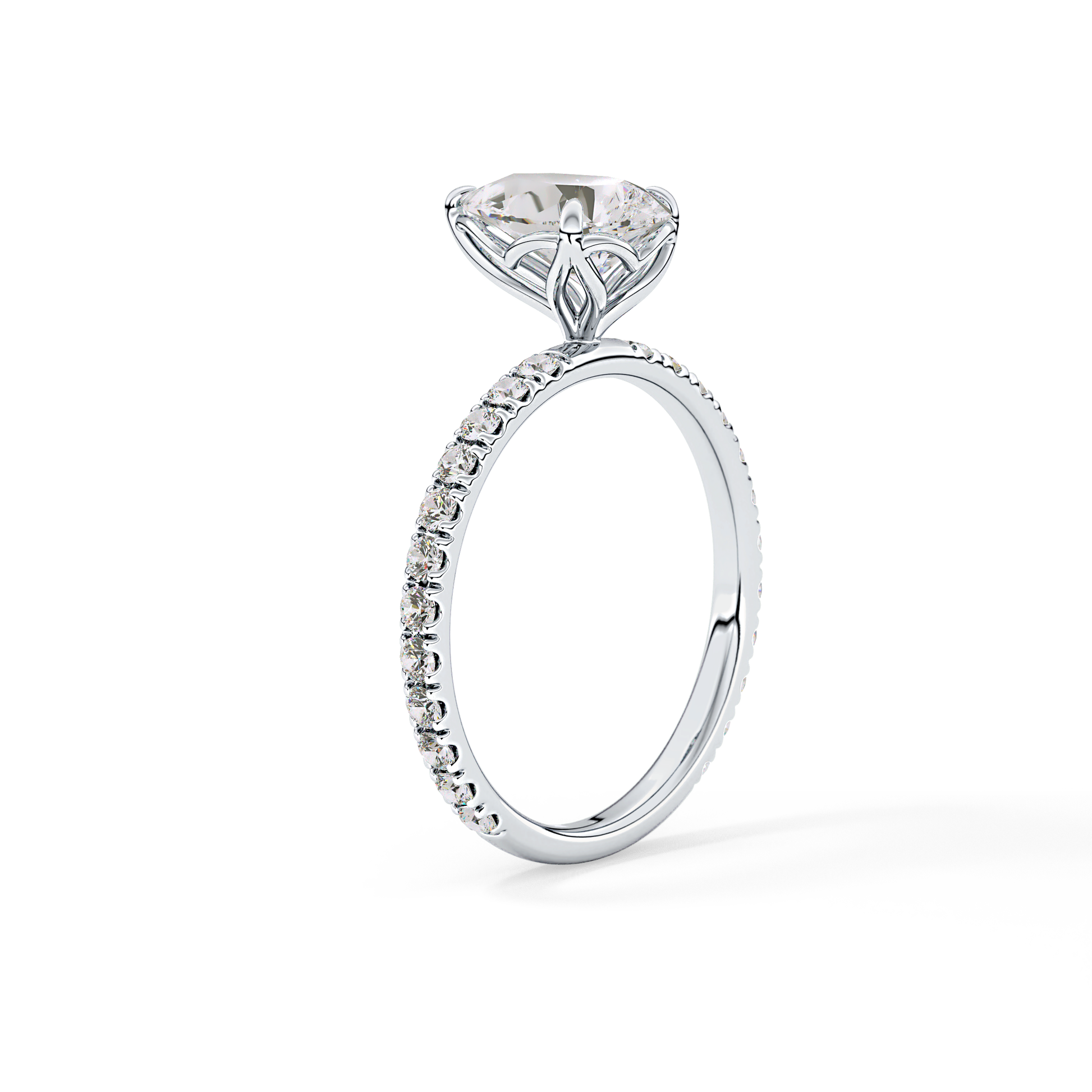 Pear Pave Lab Grown Diamond Engagement Ring
