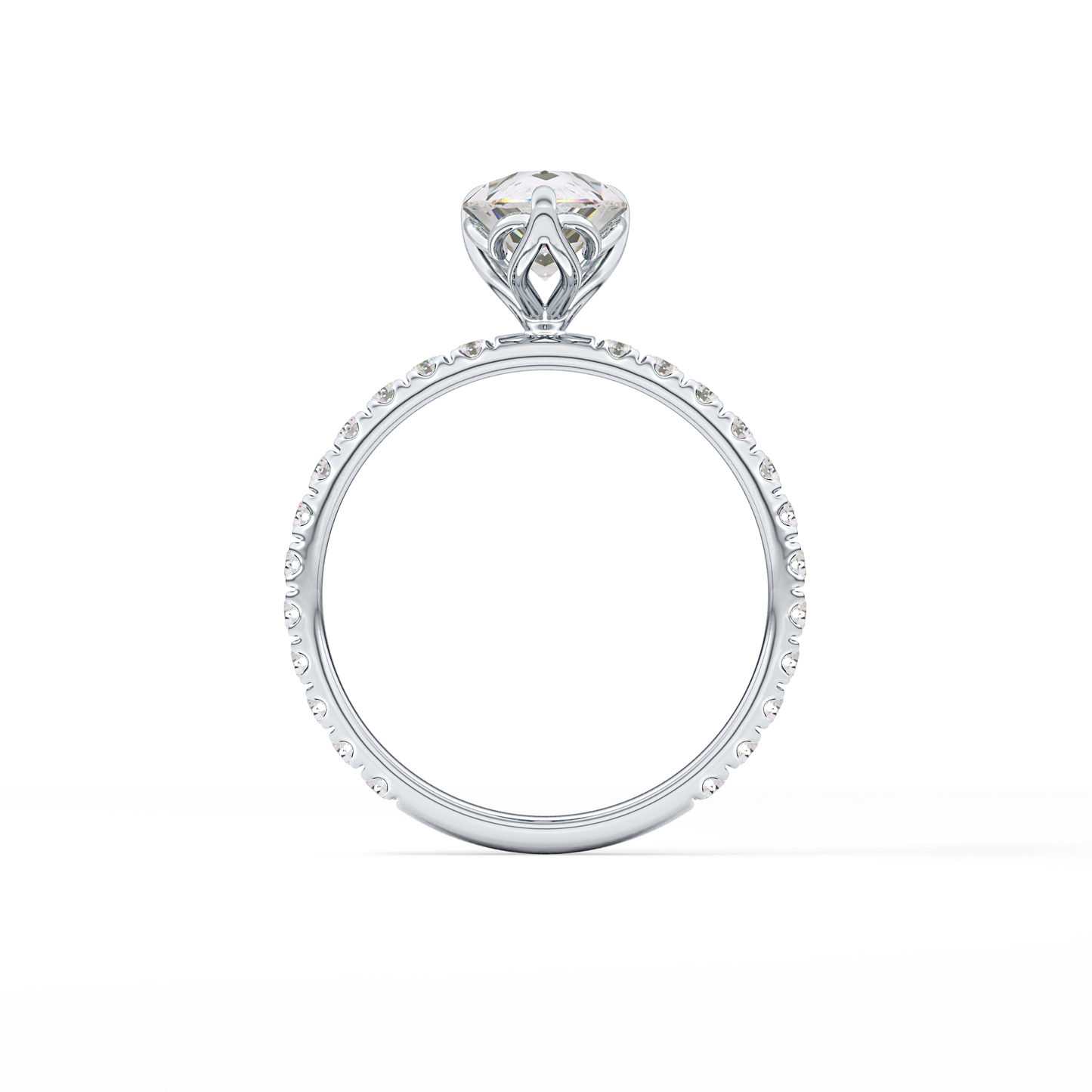 Pear Pave Lab Grown Diamond Engagement Ring