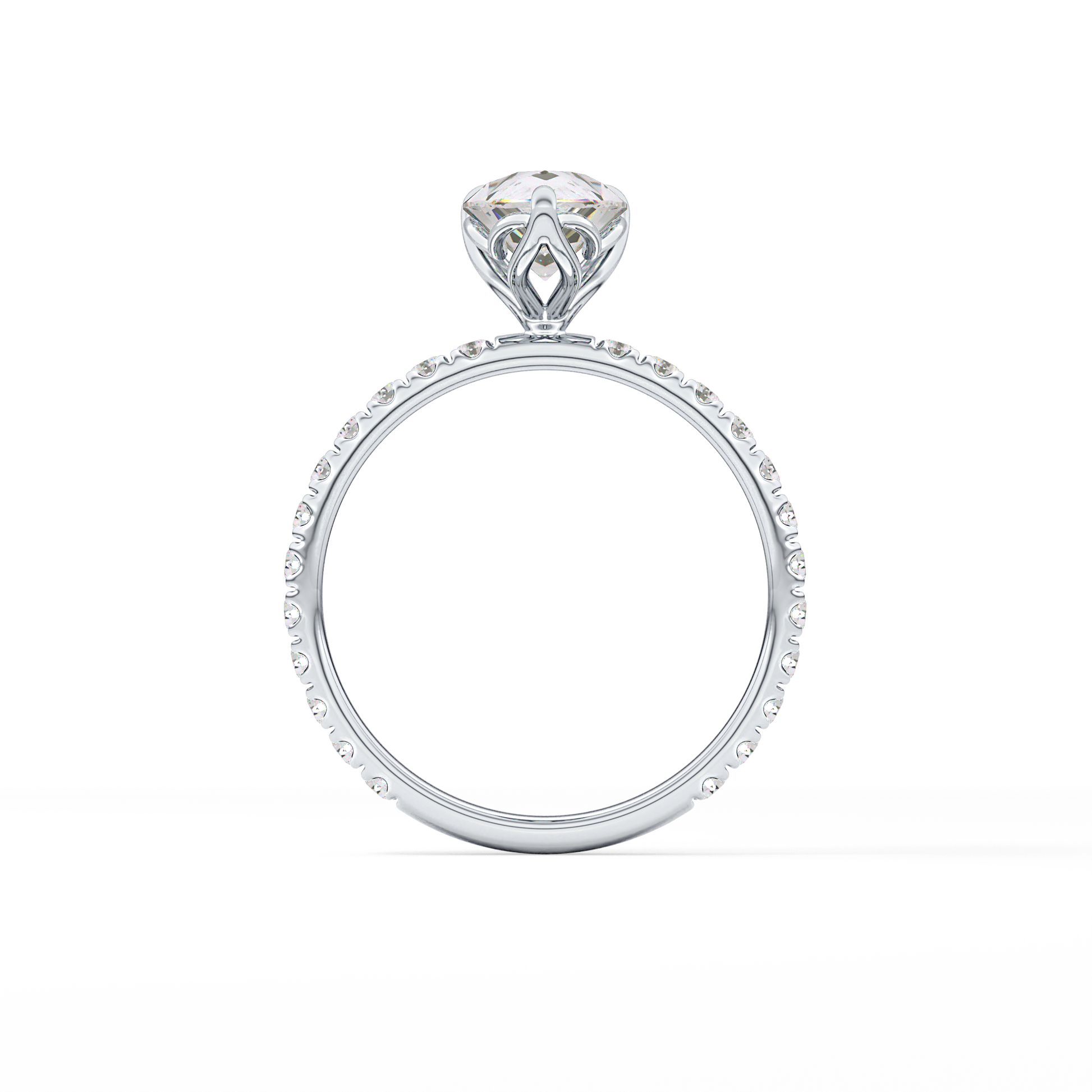 Pear Pave Lab Grown Diamond Engagement Ring