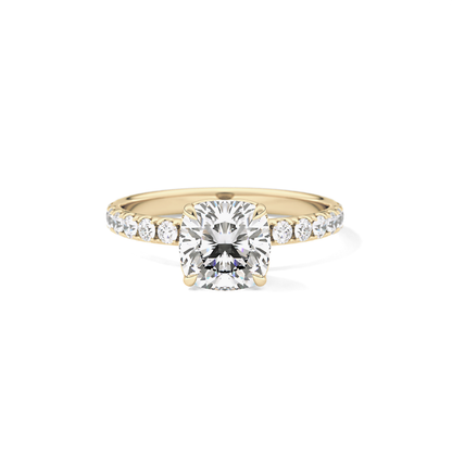 Cushion Pave Lab Grown Diamond Engagement Ring