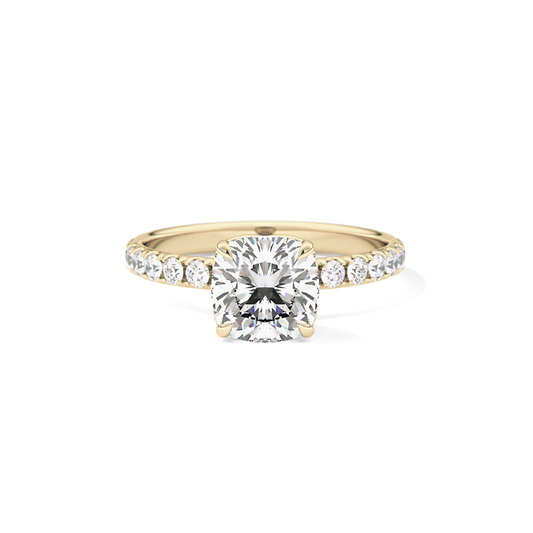 Cushion Pave Lab Grown Diamond Engagement Ring