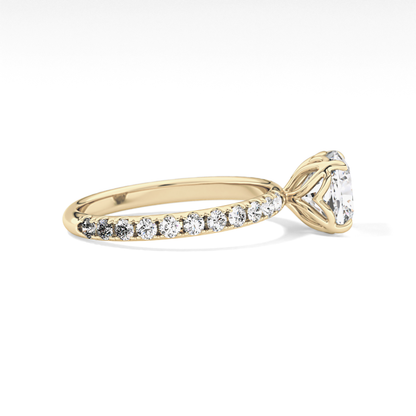 Cushion Pave Lab Grown Diamond Engagement Ring