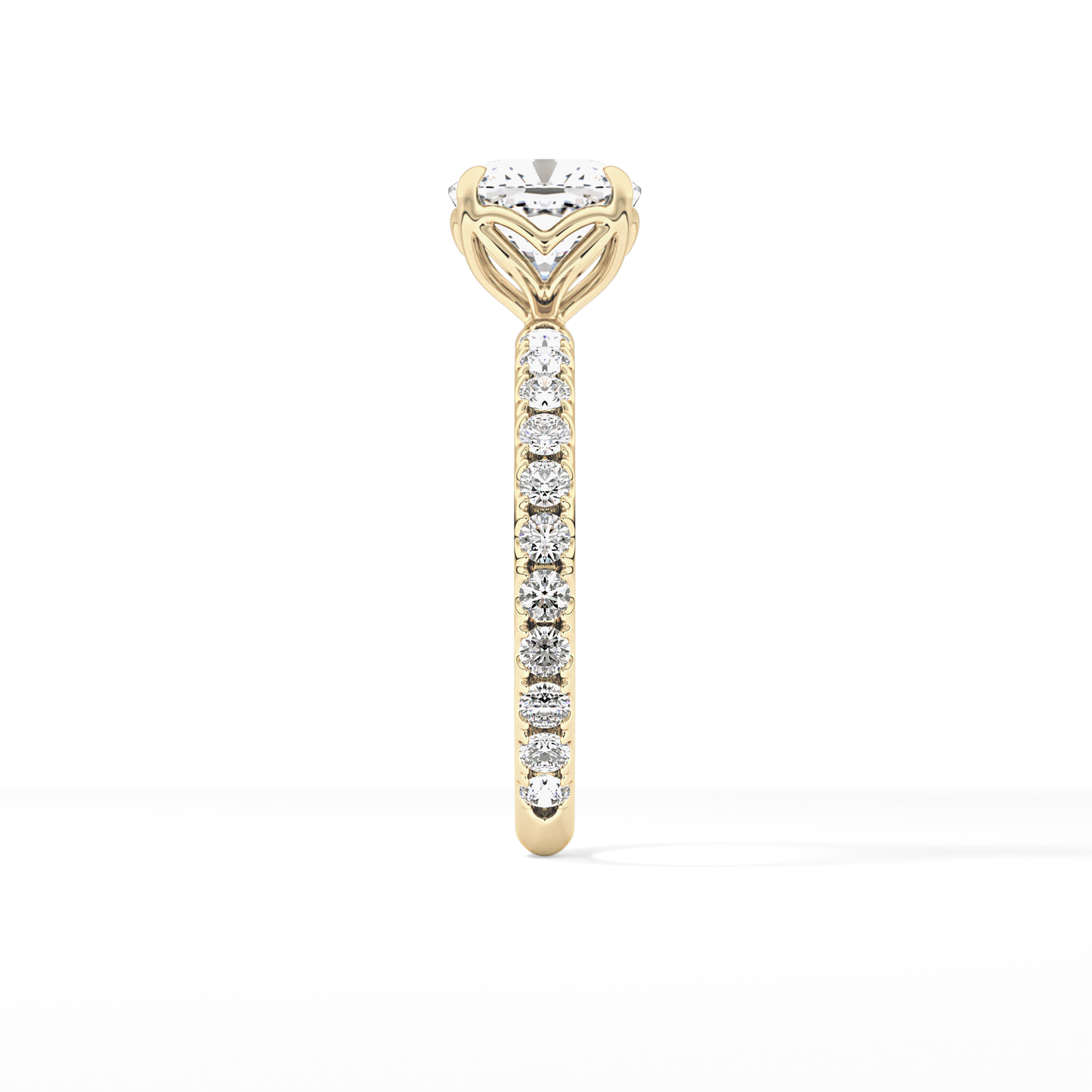 Cushion Pave Lab Grown Diamond Engagement Ring