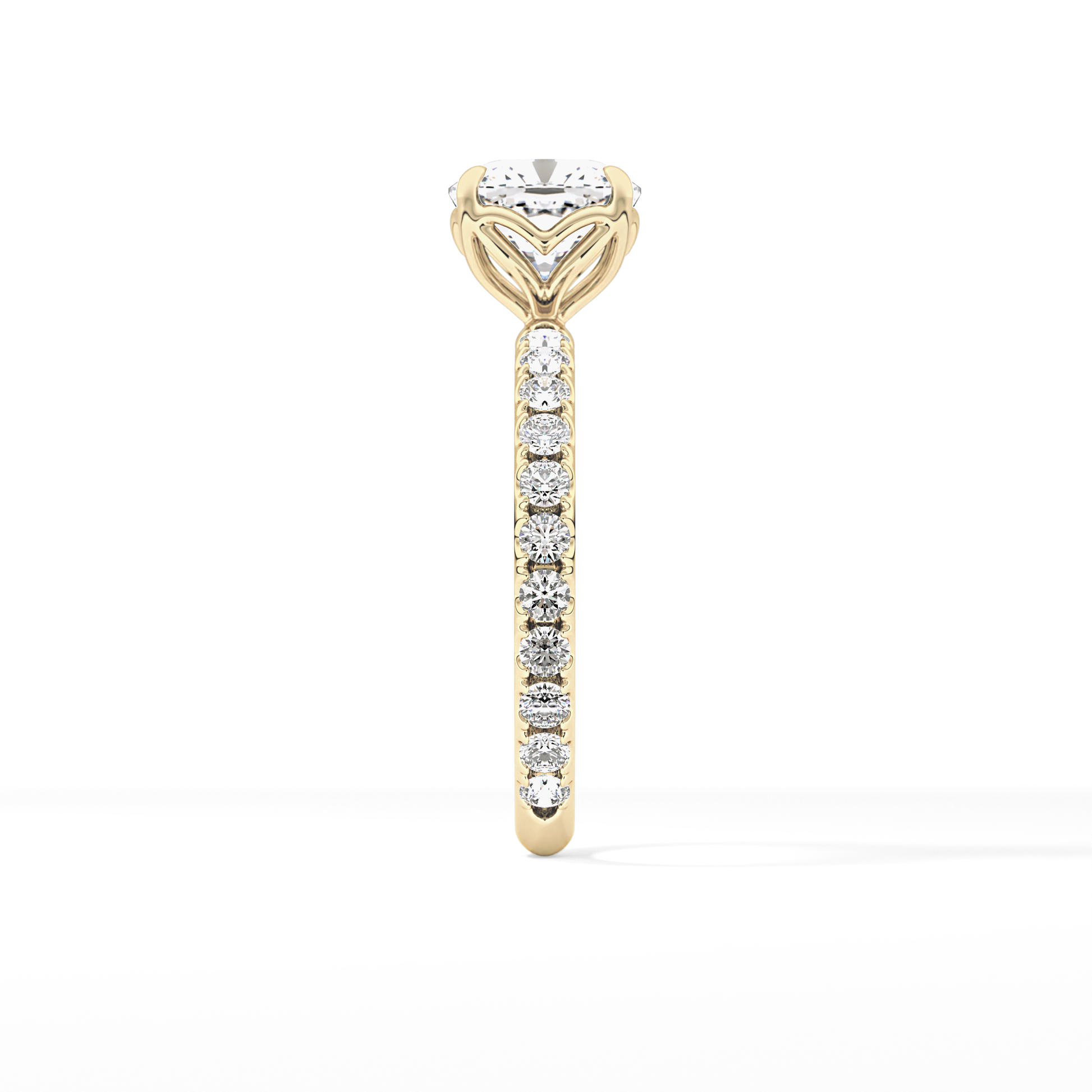 Cushion Pave Lab Grown Diamond Engagement Ring