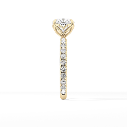 Cushion Pave Lab Grown Diamond Engagement Ring