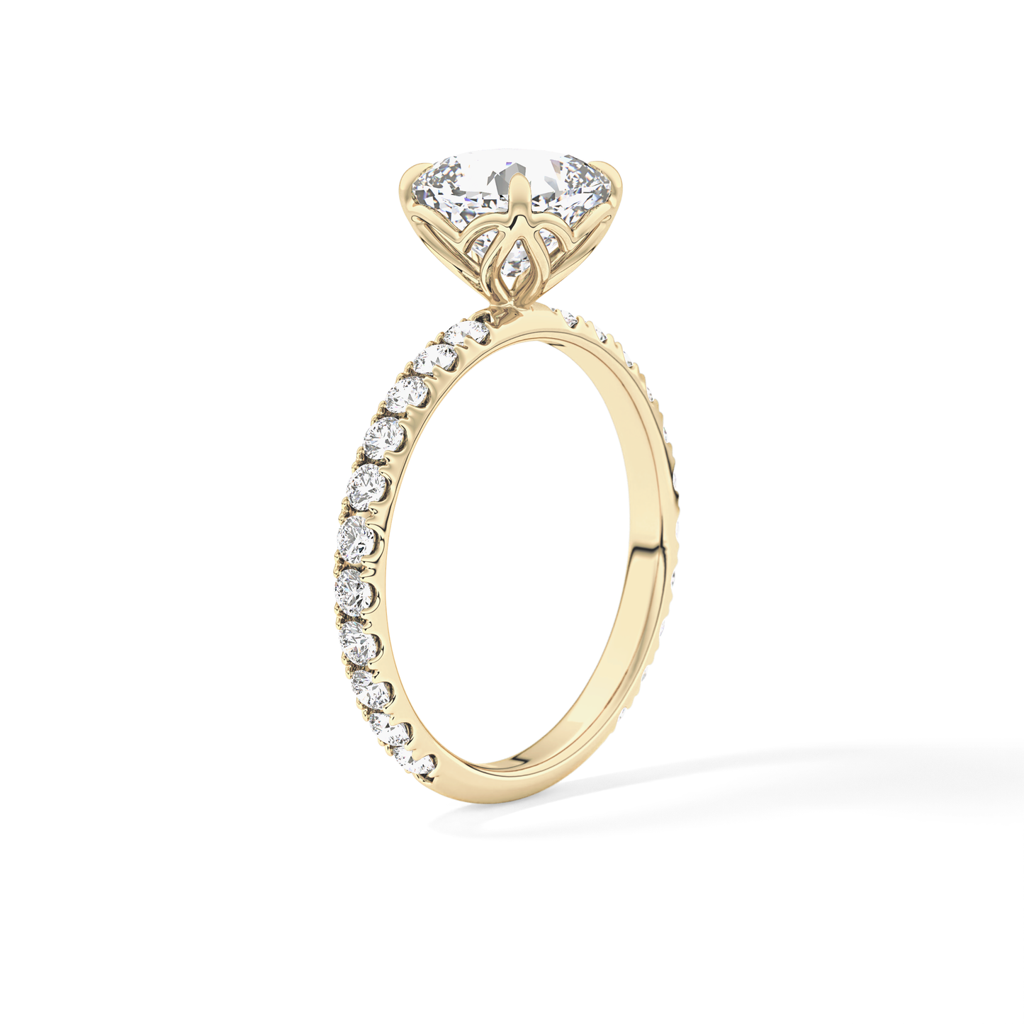 Cushion Pave Lab Grown Diamond Engagement Ring