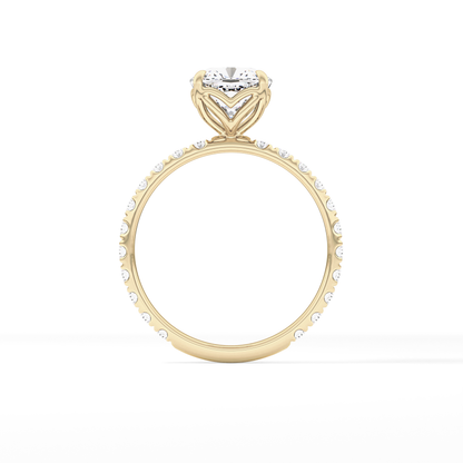Cushion Pave Lab Grown Diamond Engagement Ring