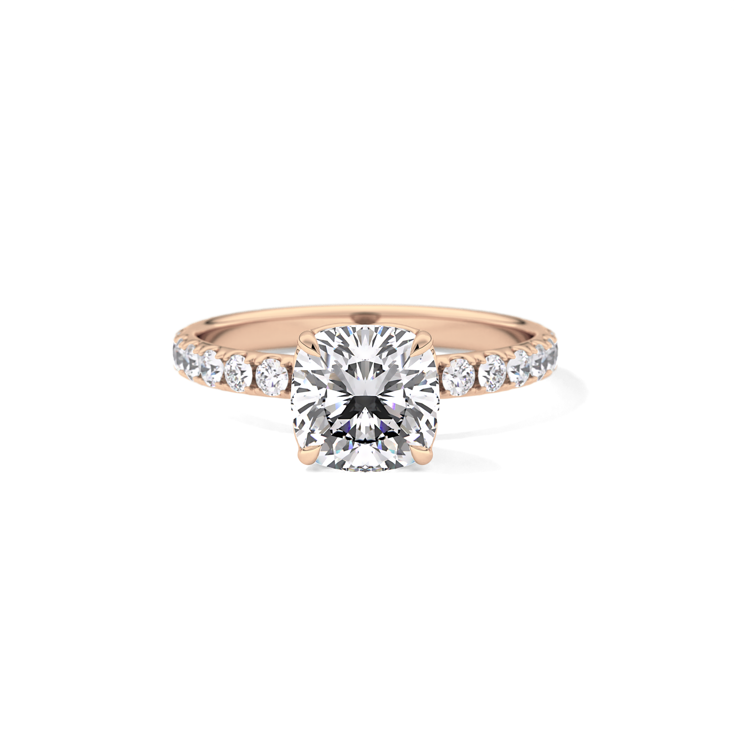 Cushion Pave Lab Grown Diamond Engagement Ring