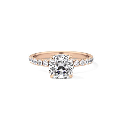 Cushion Pave Lab Grown Diamond Engagement Ring