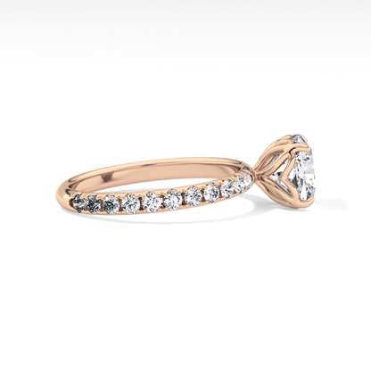 Cushion Pave Lab Grown Diamond Engagement Ring