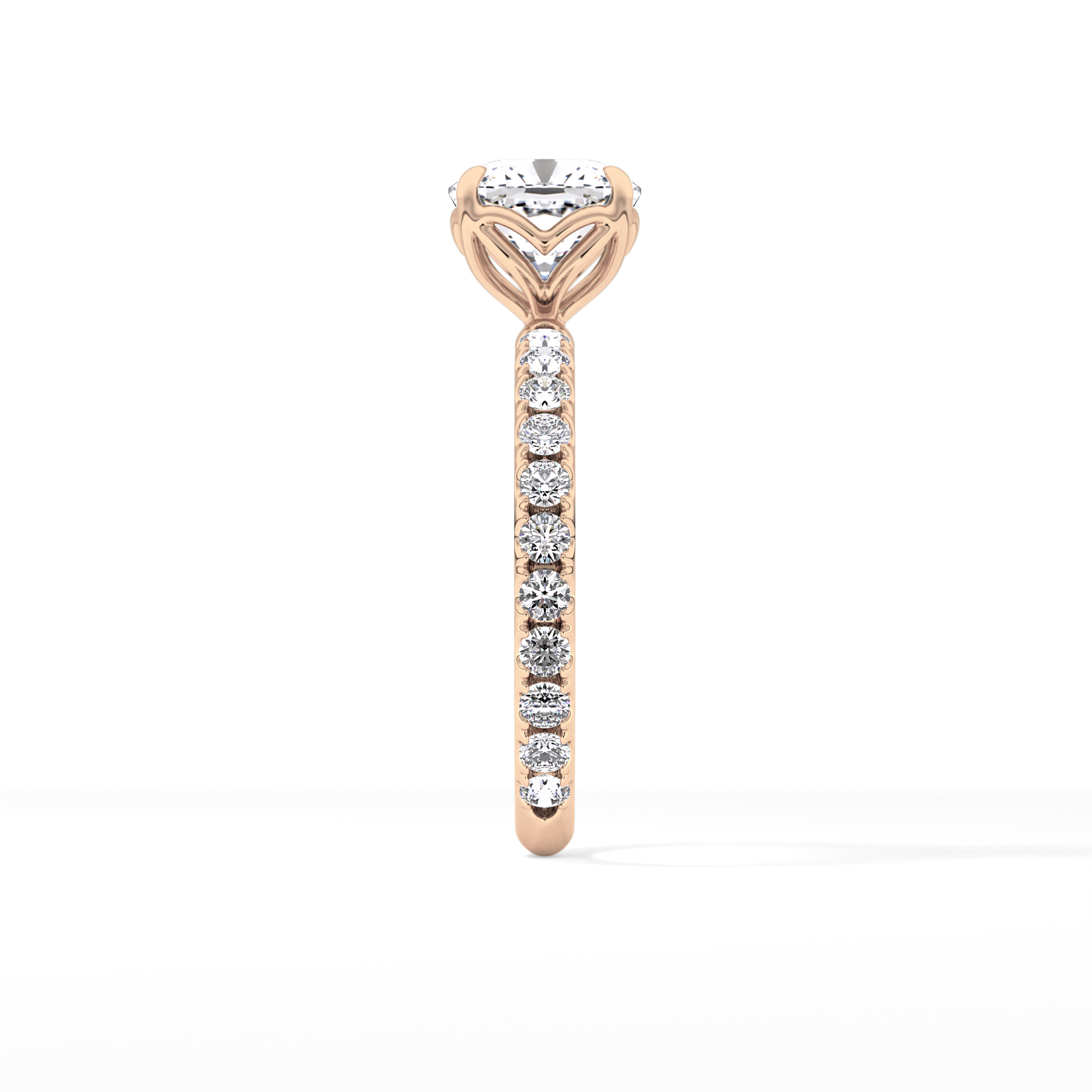 Cushion Pave Lab Grown Diamond Engagement Ring