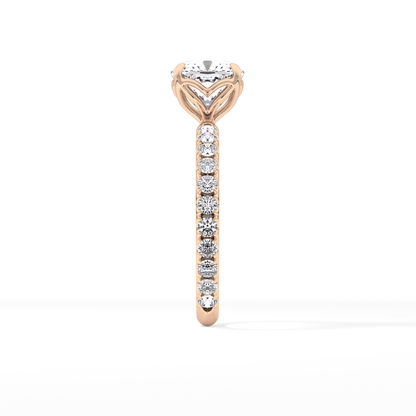 Cushion Pave Lab Grown Diamond Engagement Ring