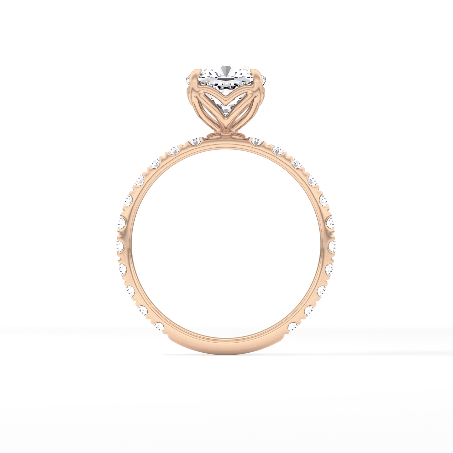 Cushion Pave Lab Grown Diamond Engagement Ring