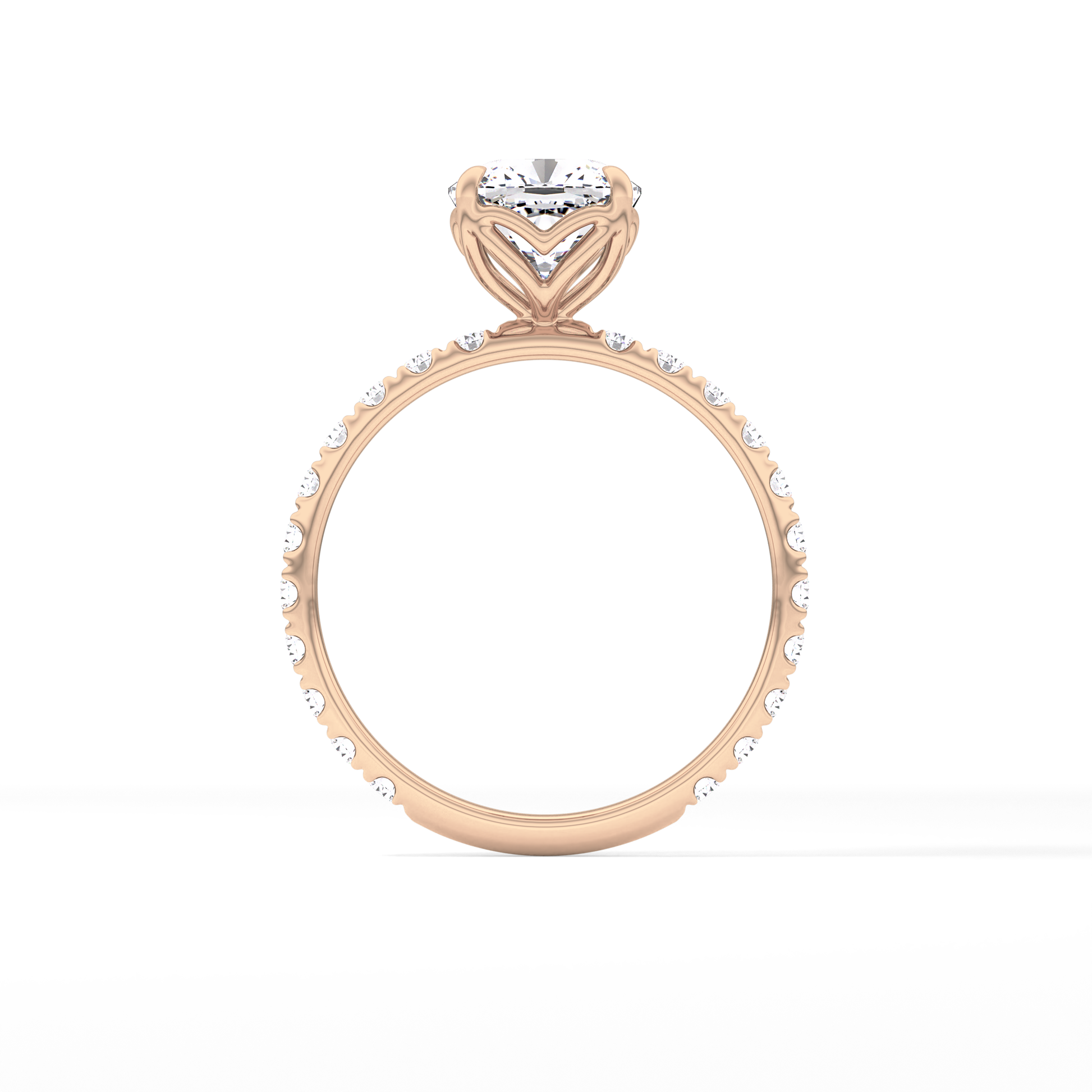 Cushion Pave Lab Grown Diamond Engagement Ring