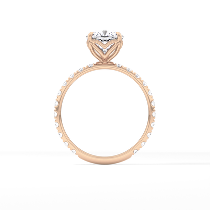 Cushion Pave Lab Grown Diamond Engagement Ring