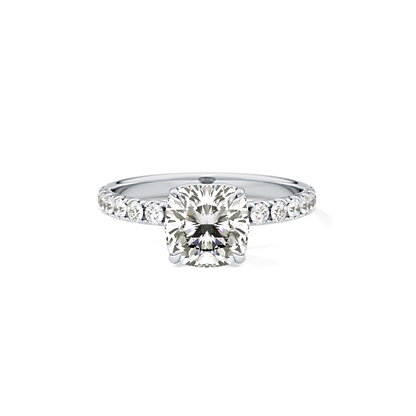 Cushion Pave Lab Grown Diamond Engagement Ring