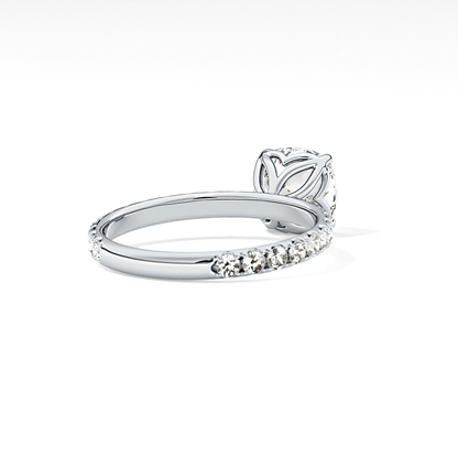 Cushion Pave Lab Grown Diamond Engagement Ring
