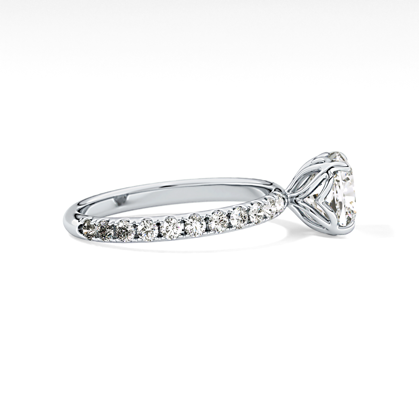 Cushion Pave Lab Grown Diamond Engagement Ring