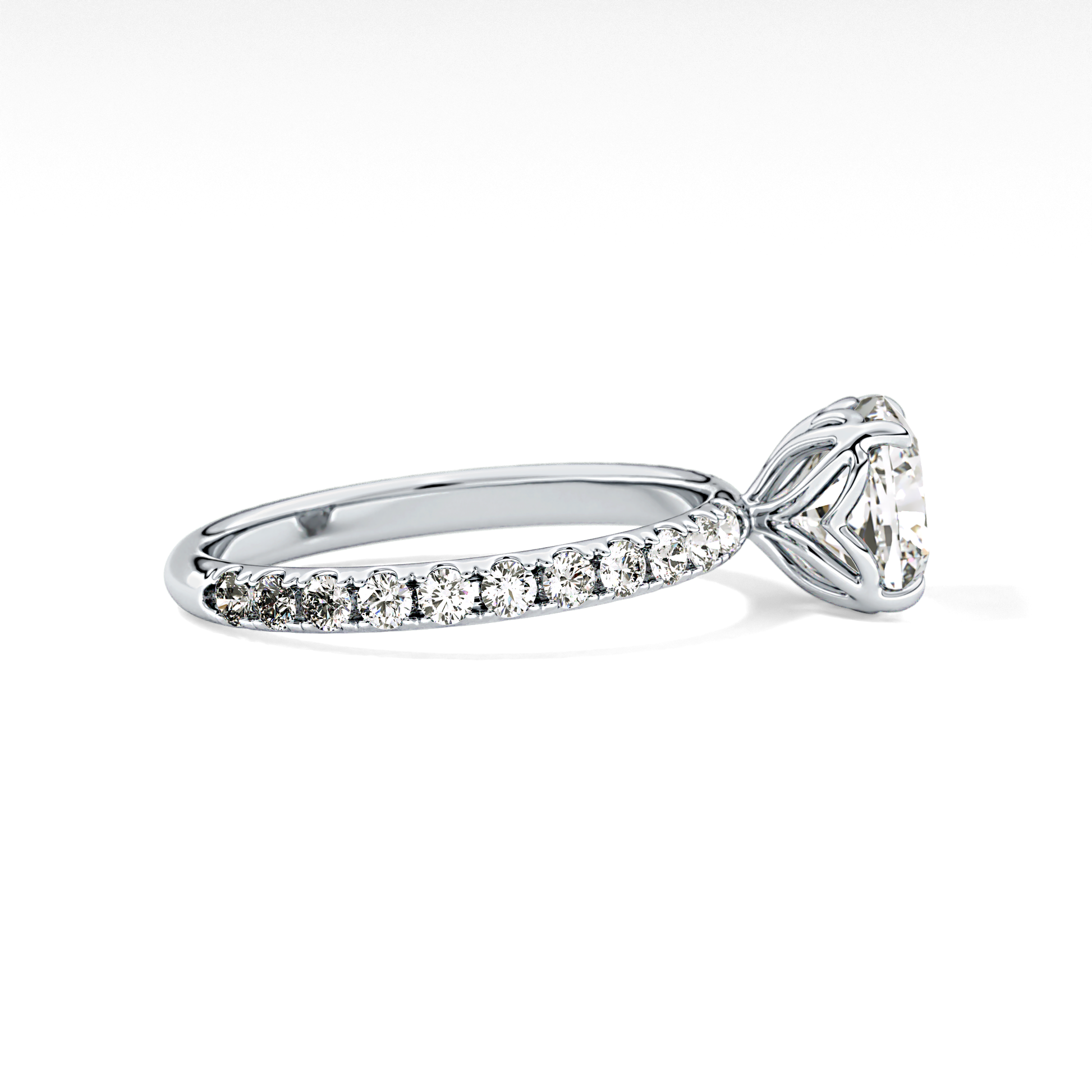 Cushion Pave Lab Grown Diamond Engagement Ring