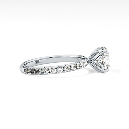 Cushion Pave Lab Grown Diamond Engagement Ring