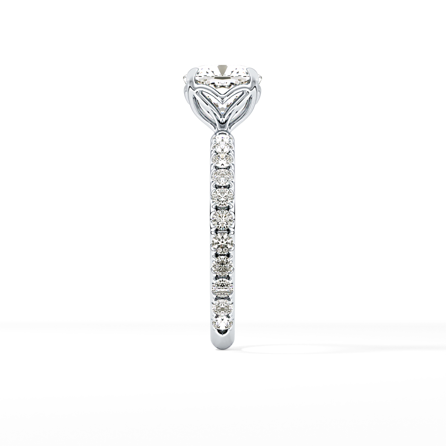 Cushion Pave Lab Grown Diamond Engagement Ring