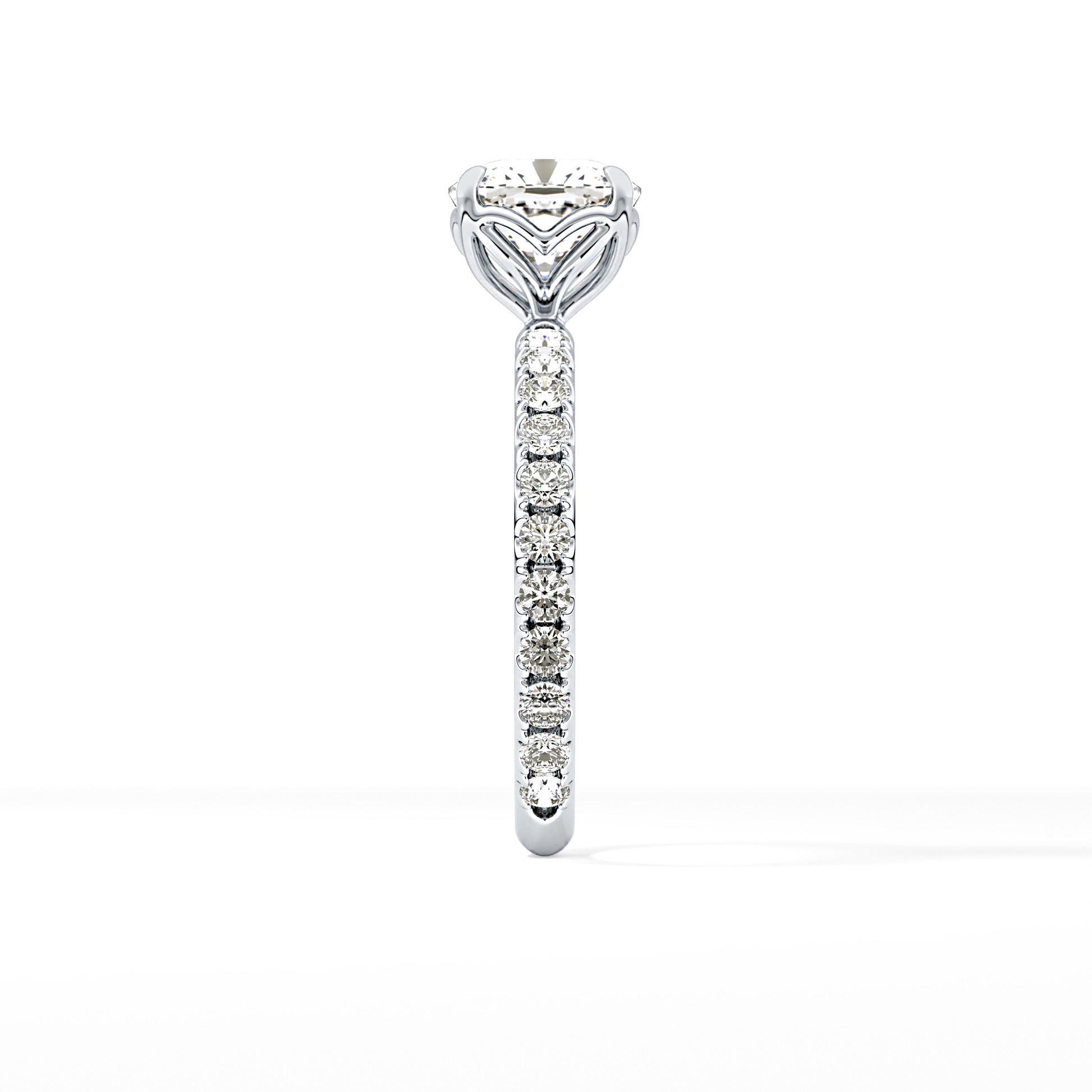 Cushion Pave Lab Grown Diamond Engagement Ring