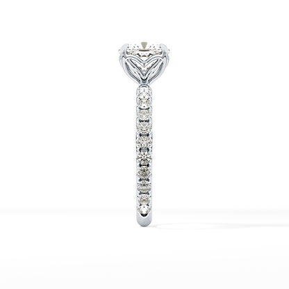 Cushion Pave Lab Grown Diamond Engagement Ring