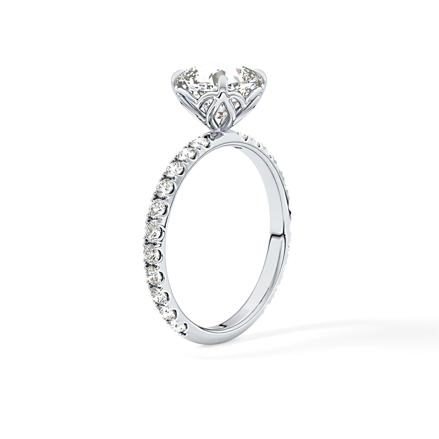 Cushion Pave Lab Grown Diamond Engagement Ring