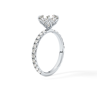 Cushion Pave Lab Grown Diamond Engagement Ring