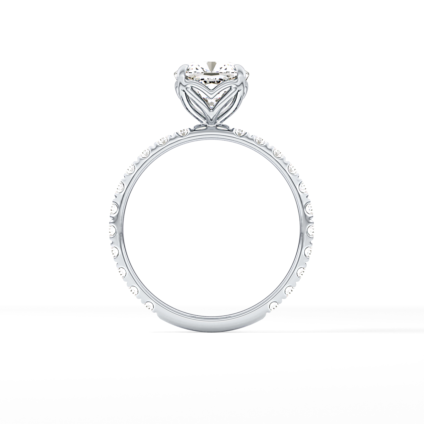 Cushion Pave Lab Grown Diamond Engagement Ring