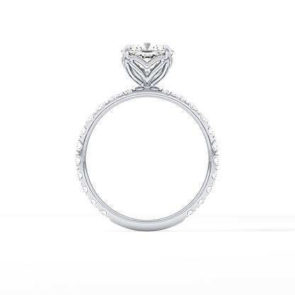 Cushion Pave Lab Grown Diamond Engagement Ring