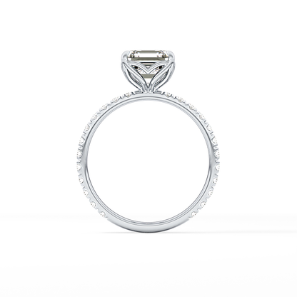 Asscher Pave Lab Grown Diamond Engagement Ring
