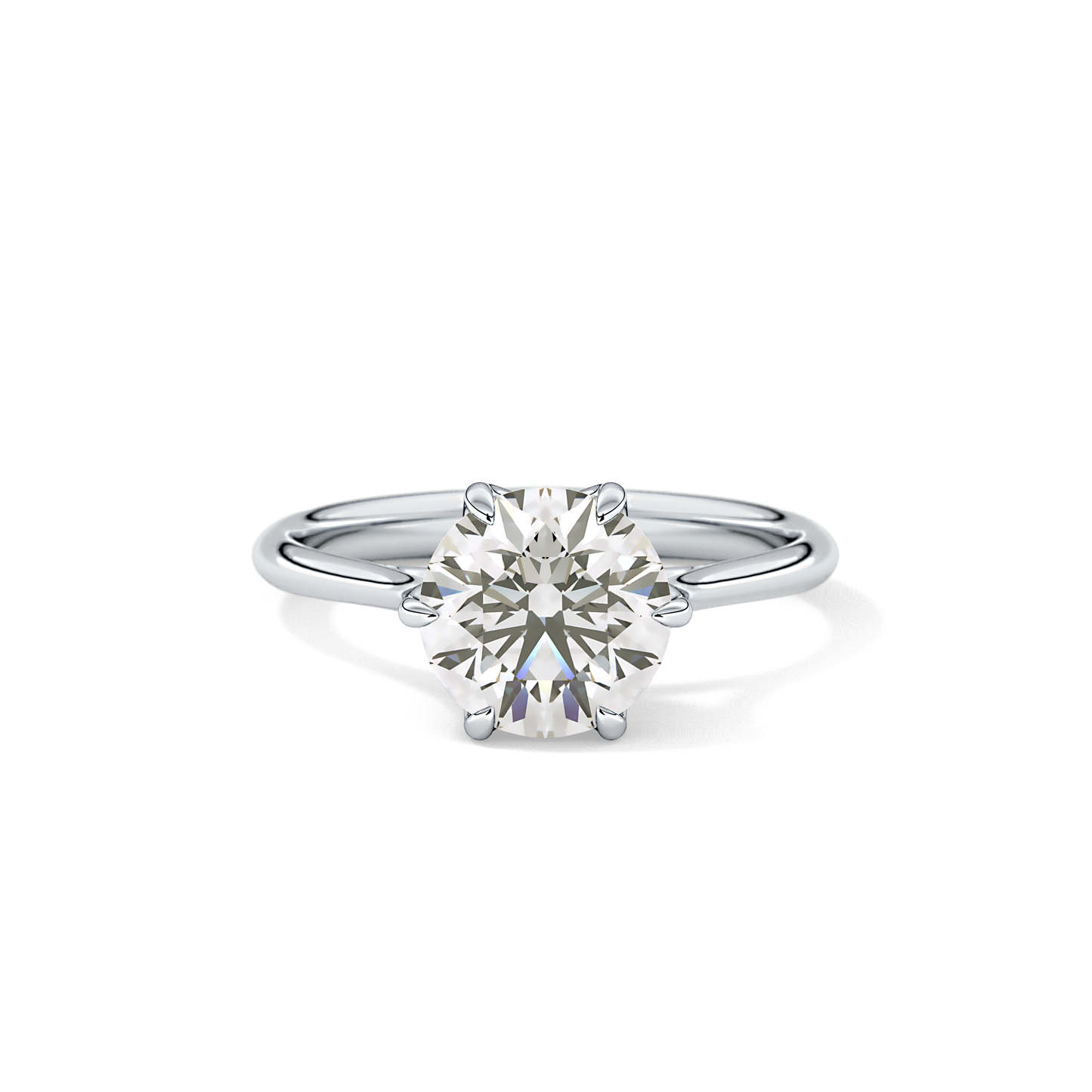 Round Solitaire Lab Grown Diamond Engagement Ring