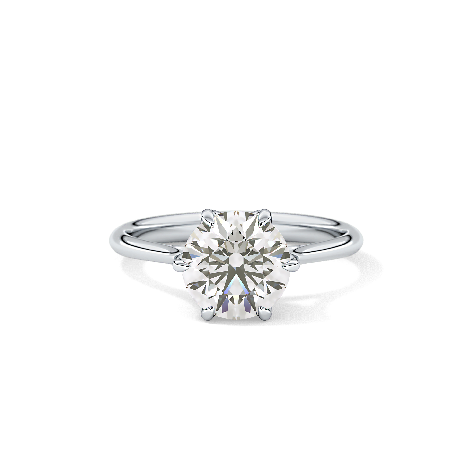 Round Solitaire Lab Grown Diamond Engagement Ring