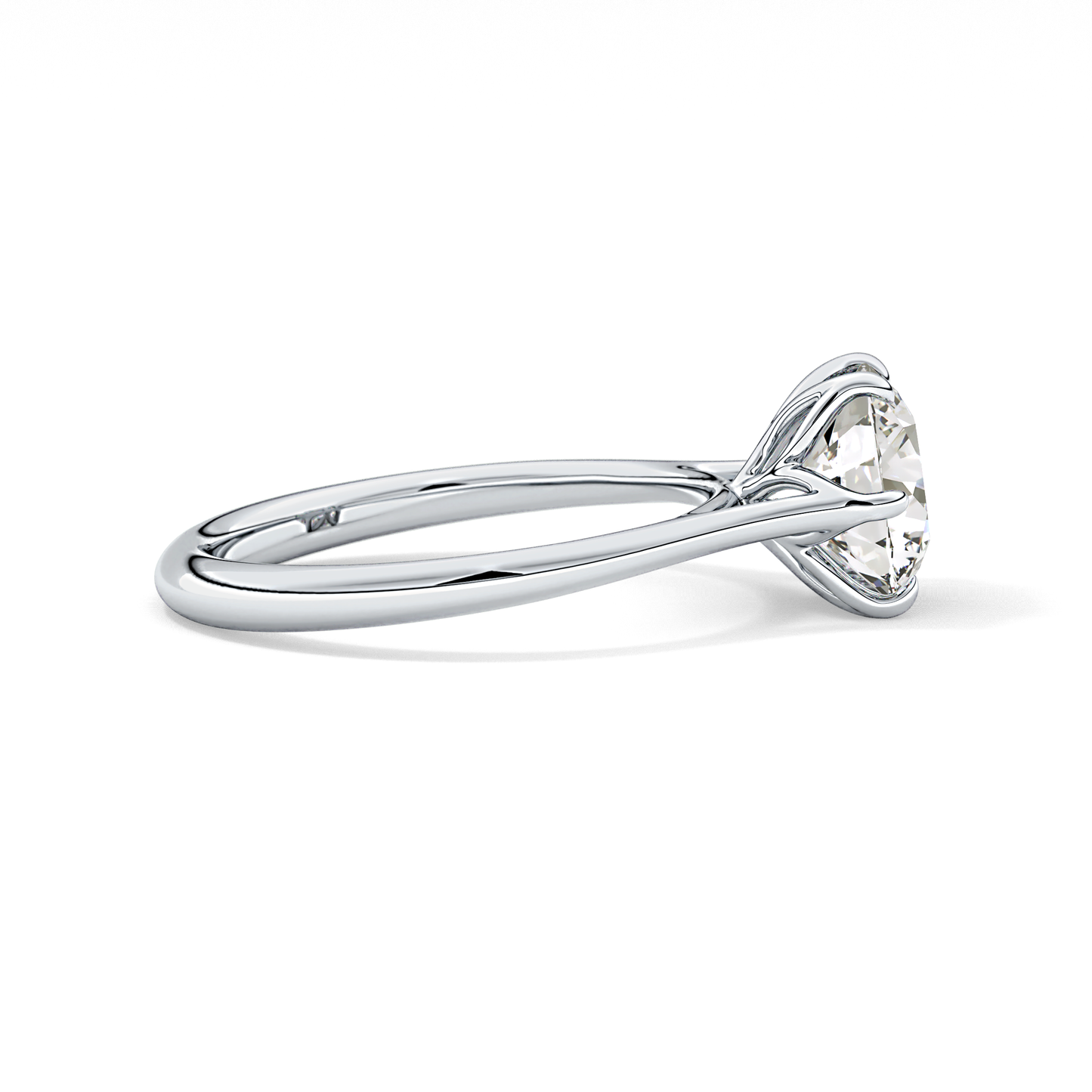 Round Solitaire Lab Grown Diamond Engagement Ring
