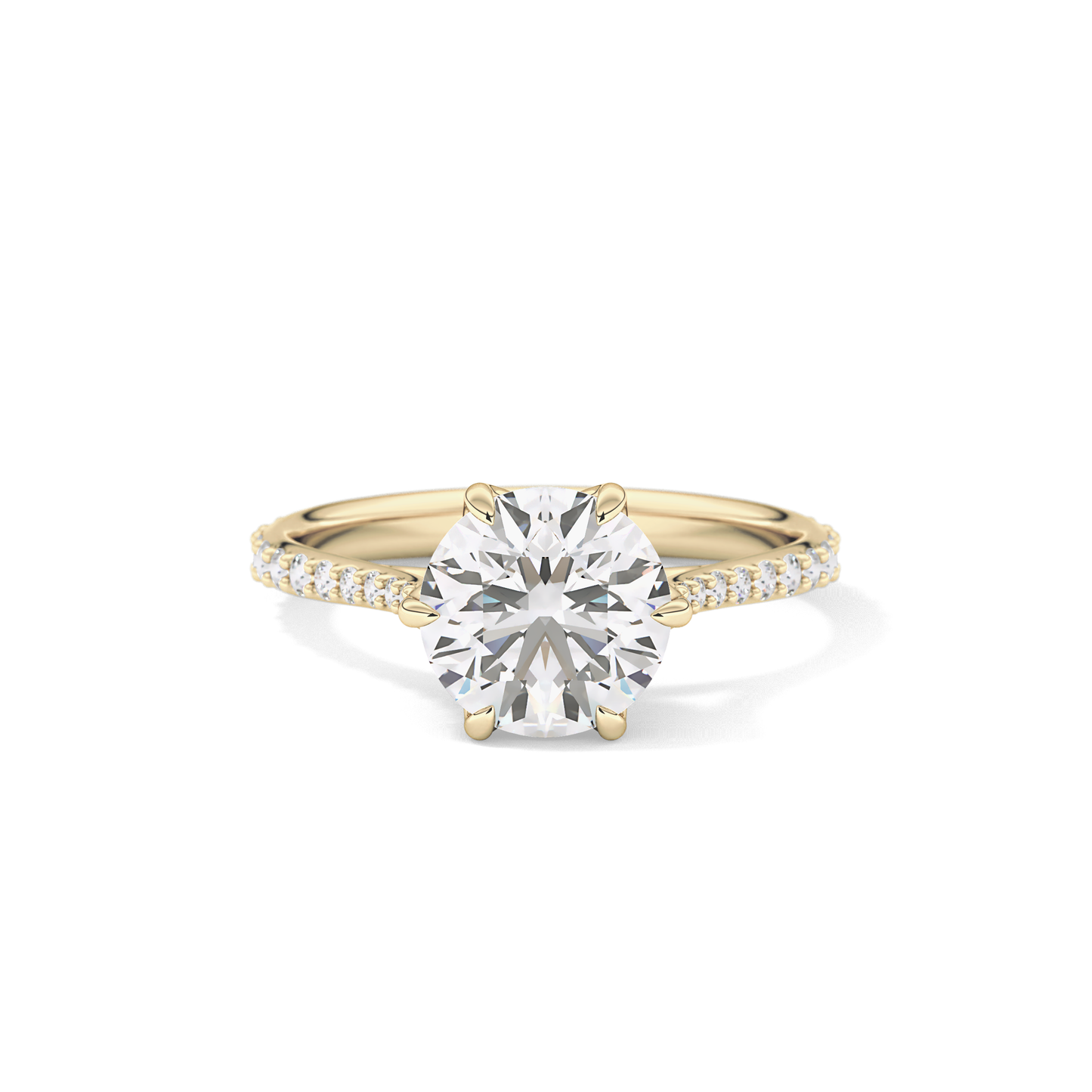 Round Pave Lab Grown Diamond Engagement Ring