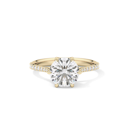 Round Pave Lab Grown Diamond Engagement Ring