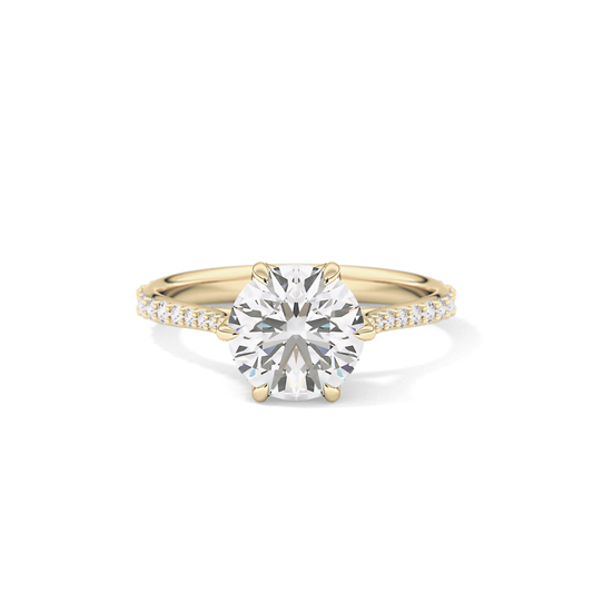 Round Pave Lab Grown Diamond Engagement Ring