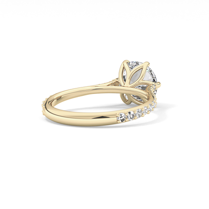 Round Pave Lab Grown Diamond Engagement Ring