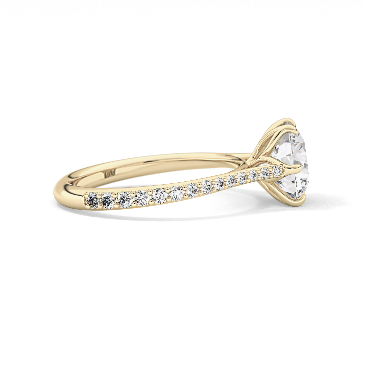 Round Pave Lab Grown Diamond Engagement Ring