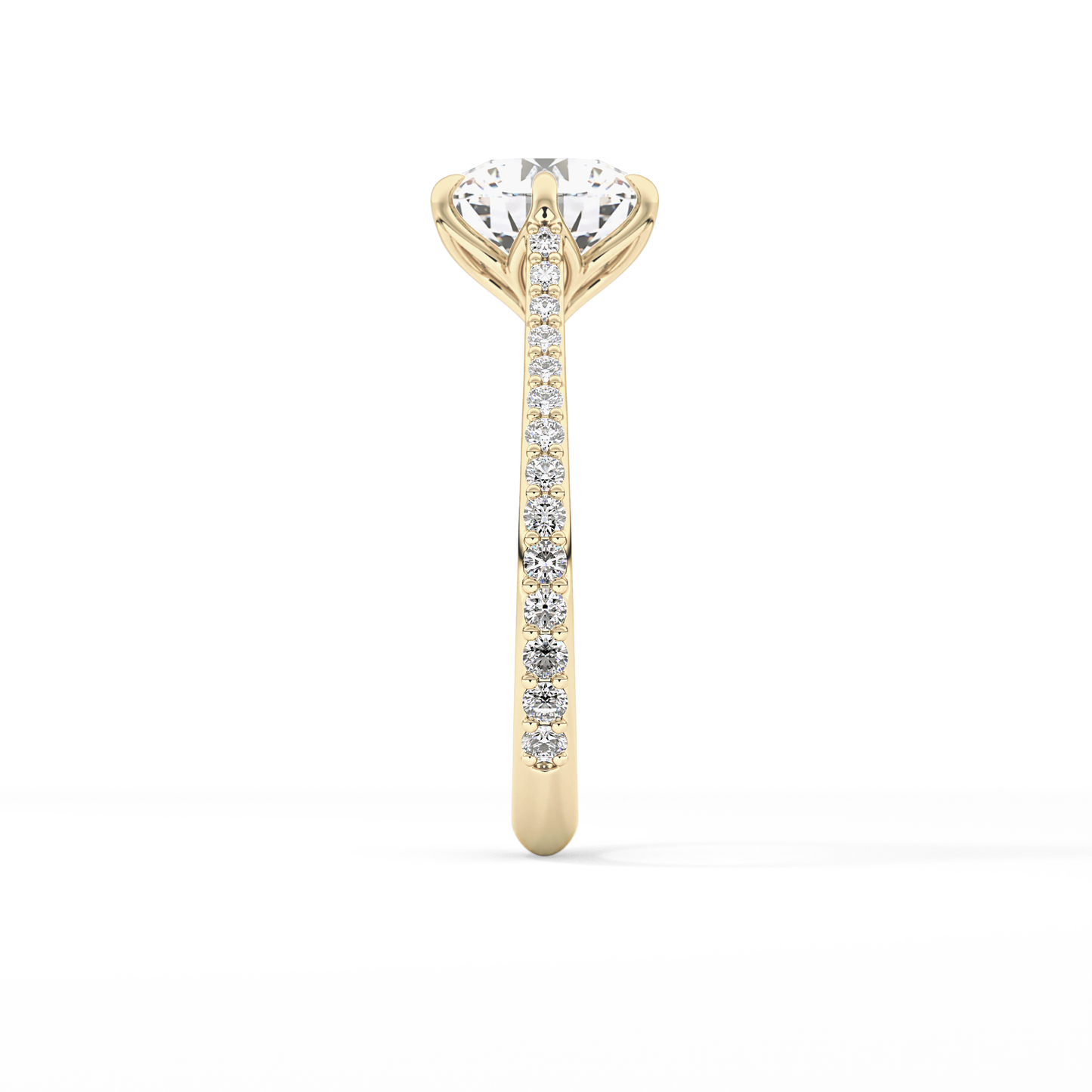 Round Pave Lab Grown Diamond Engagement Ring